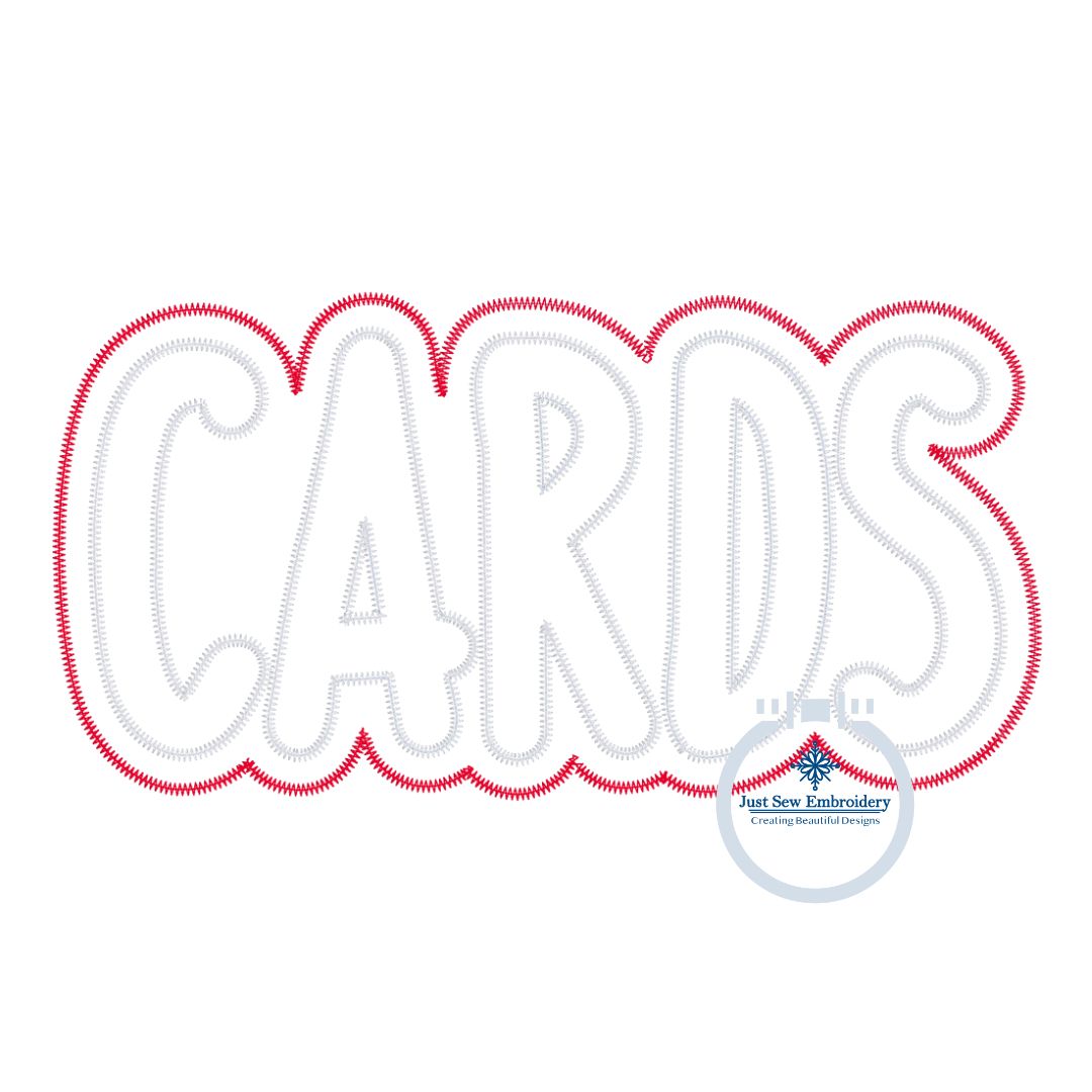 Cards Applique Embroidery Two Layer ZigZag Design Machine Embroidery Cardinals 8x12 Hoop