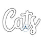 Cats Script Applique Embroidery Design Machine Zigzag Embroidery Seven Sizes 4x4, 5x7, 8x8, 6x10, 9x9, 7x12, and 8x12 Hoop