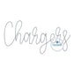 CHARGERS Script Chenille Yarn Applique Design Machine Embroidery Two Sizes 6x10 and 7x12 Hoop