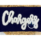 CHARGERS Script Chenille Yarn Applique Design Machine Embroidery Two Sizes 6x10 and 7x12 Hoop