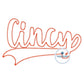 Cincy Sports Tail Applique Embroidery OH Ohio Cincinnati Zigzag Machine Design Four Sizes 5x7, 8x8, 6x10, and 7x12 Hoop