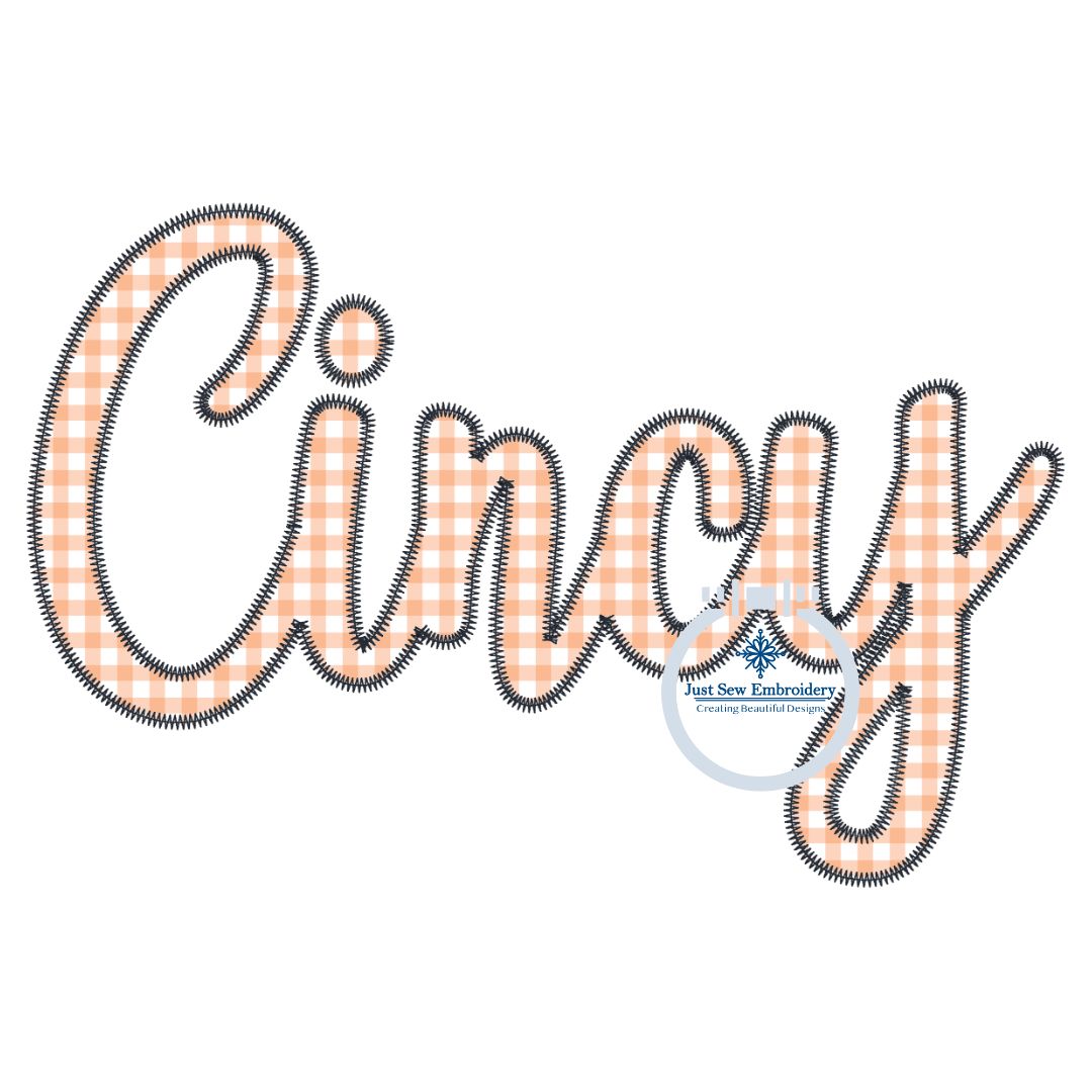 Cincy Cincinnati Applique OH Ohio Zigzag Machine Embroidery Five Sizes 5x7, 8x8, 6x10, 7x12, and 8x12 Hoop