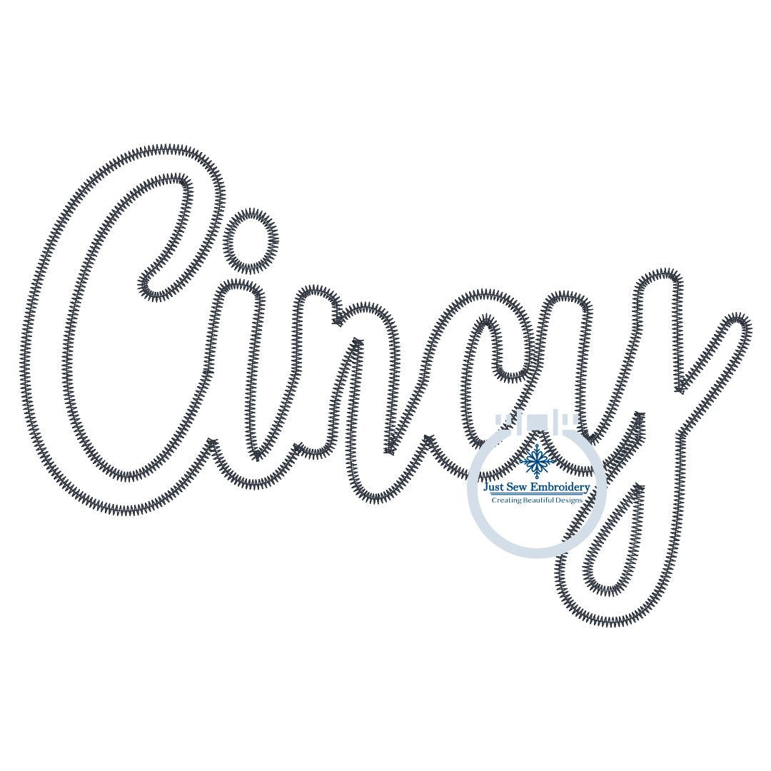 Cincy Cincinnati Applique OH Ohio Zigzag Machine Embroidery Five Sizes 5x7, 8x8, 6x10, 7x12, and 8x12 Hoop