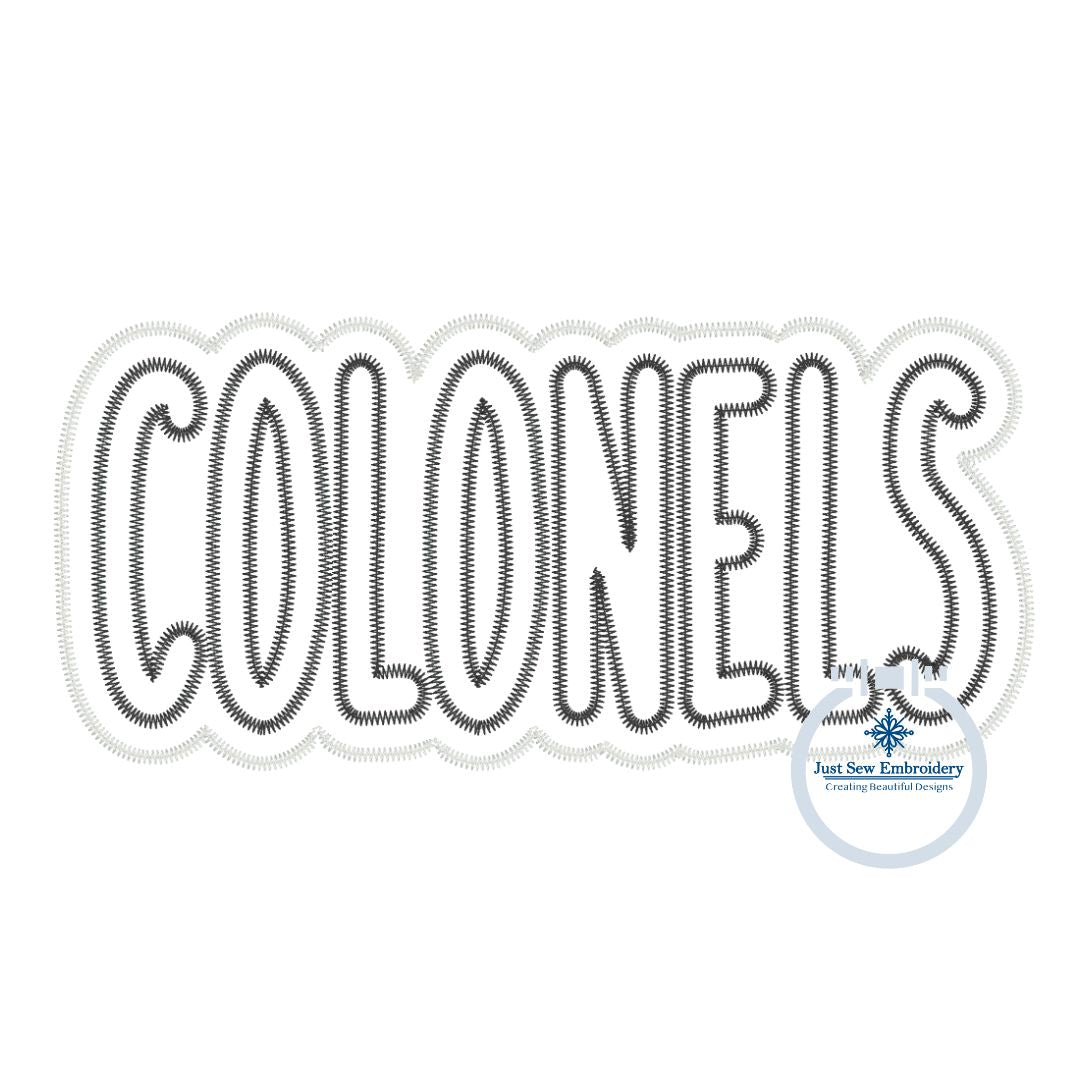 COLONELS Applique Embroidery Layer Design Machine Embroidery Two Color ZigZag Edge Four Sizes 5x7, 6x10, 8x8, 8x12 Hoop