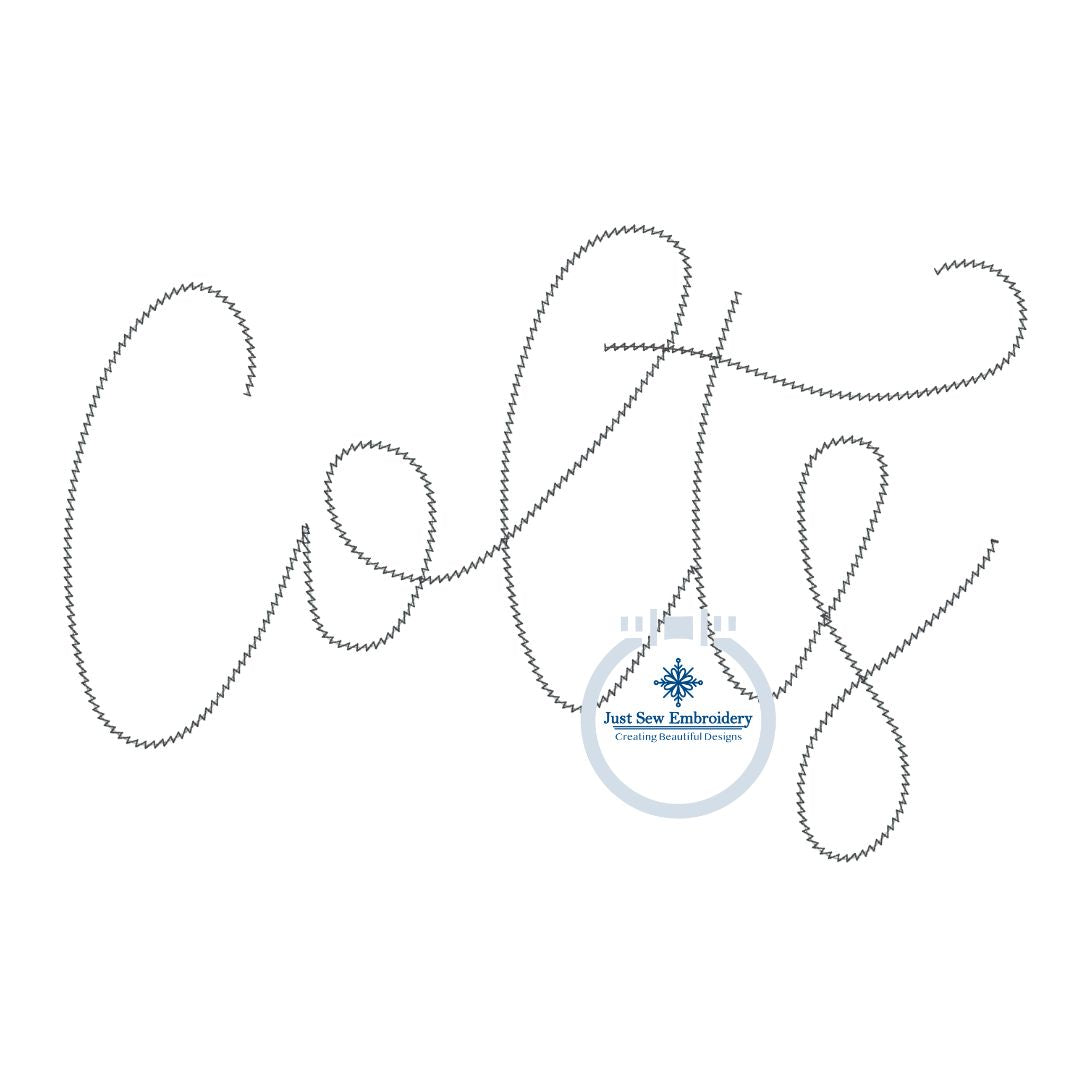 Colts Script Chenille Yarn Applique Embroidery Design Five Sizes 5x7, 8x8, 6x10, 7x12, and 8x12 Hoop