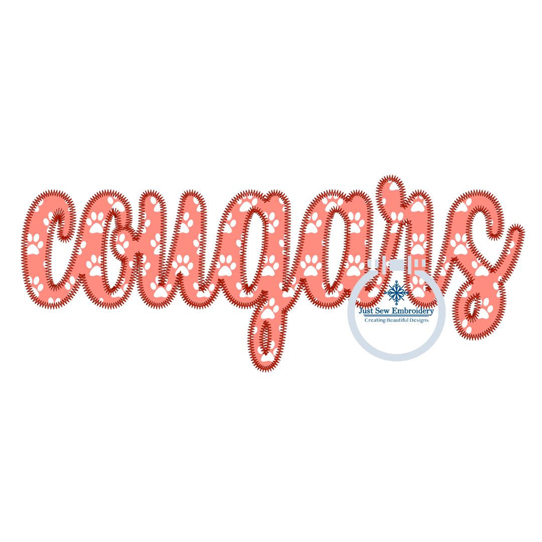 Applique Embroidery COUGARS Script Zigzag Design Machine Embroidery Four Sizes 5x7, 8x8, 6x10 and 8x12 Hoop