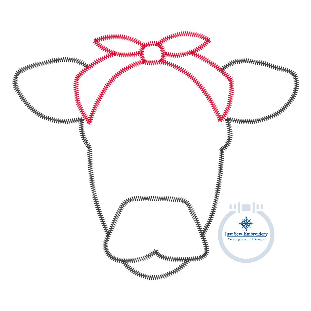 Bandana Cow Applique Embroidery Design File Machine Embroidery 4 Sizes 4x4, 5x7, 8x8, and 8x12 hoop