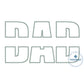 Dad Applique Zigzag Embroidery Split Design Father's Day Gift Four Sizes 4x4, 5x7, 6x10, and 8x12 Hoop
