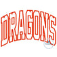 DRAGONS Arched Applique Embroidery Satin Stitch Design Machine Embroidery Three Sizes 6x10, 7x12, and 8x12 Hoop
