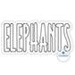 ELEPHANTS Applique Embroidery Two Layer Design Machine Embroidery Two Color ZigZag Edge Four Sizes 5x7, 8x8, 6x10, 8x12 Hoop