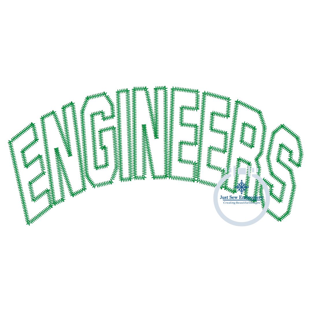 ENGINEERS Arched Pro Block Applique Embroidery Zigzag Stitch Two Sizes 6x10 and 7x12 Hoop