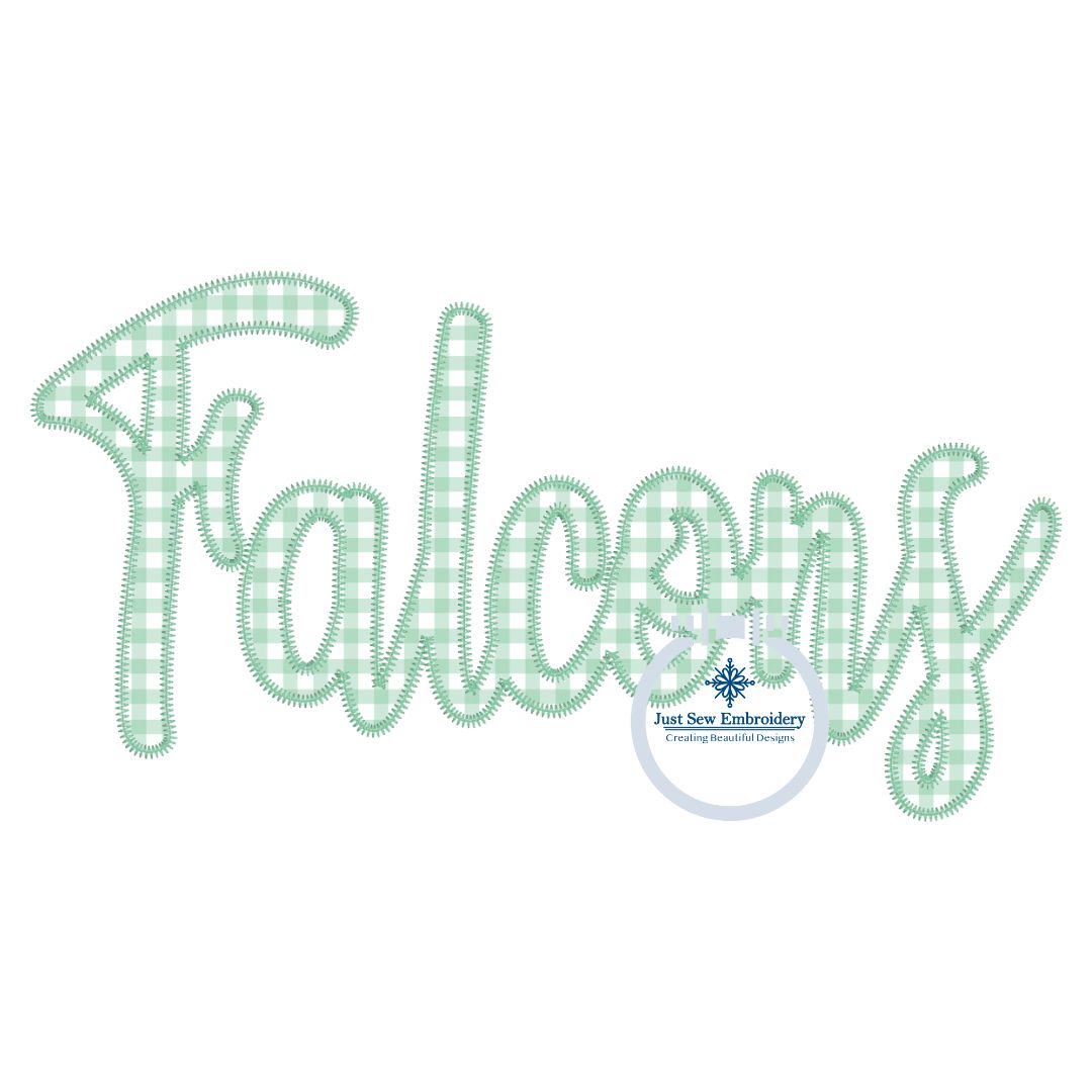 FALCONS Script Applique Embroidery Design Machine Embroidery ZigZag Ed