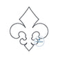 Fleur De Lis ZZ Applique Embroidery Design Mardi Gras 8x12 Hoop
