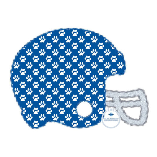 Applique Embroidery Football Helmet Design Zigzag Stitch Five Sizes 4x4, 5x7, 6x10, 8x8, 8x12