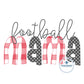Football MAMA Raggy and Zigzag Applique Machine Embroidery Design Four Sizes 5x7, 8x8, 6x10, and 8x12 Hoop