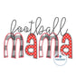 Football MAMA Raggy and Zigzag Applique Machine Embroidery Design Four Sizes 5x7, 8x8, 6x10, and 8x12 Hoop