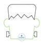 Frankenstein Face Head Zigzag Applique Machine Embroidery Design 8x12 Hoop Fall Frankenstein's Monster Silhouette