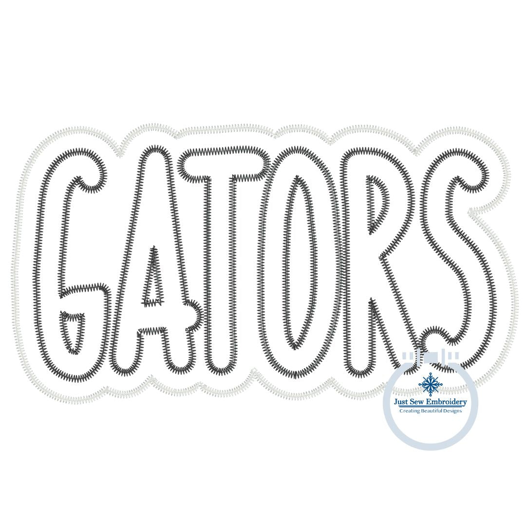 GATORS Two Layer Applique Embroidery Machine Embroidery Two Color ZigZag Edge Four Sizes 5x7, 8x8, 6x10, 8x12 Hoop