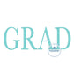 GRAD Tall Serif Font Embroidery Design Split Satin Stitch Four Sizes 5x7, 8x8, 6x10, 5x12 Hoops
