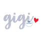 Gigi Heart Embroidery Script Design in One Size to Fit Left Chest 4x4 and Hat Hoop
