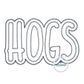 HOGS Two Layer Design Applique Machine Embroidery Two Color ZigZag Edge 8x12 Hoop