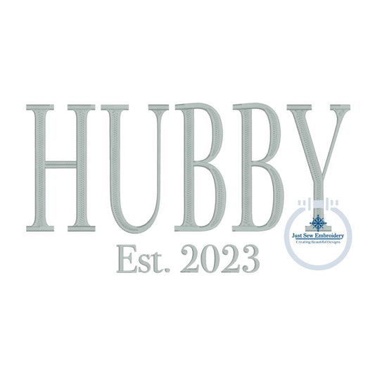 HUBBY Tall Skinny Embroidery Satin Stitch in Four Sizes 7 inches, 8 inches, 10 inches and 12 inches wide