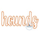 HOUNDS Script Applique Embroidery Zigzag Design Machine Embroidery Four Sizes 5x7, 8x8, 6x10 and 8x12 Hoop