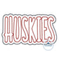 HUSKIES Two Layer Applique Embroidery Machine Embroidery ZigZag Edge Four Sizes 5x7, 8x8, 6x10, and 8x12 Hoop