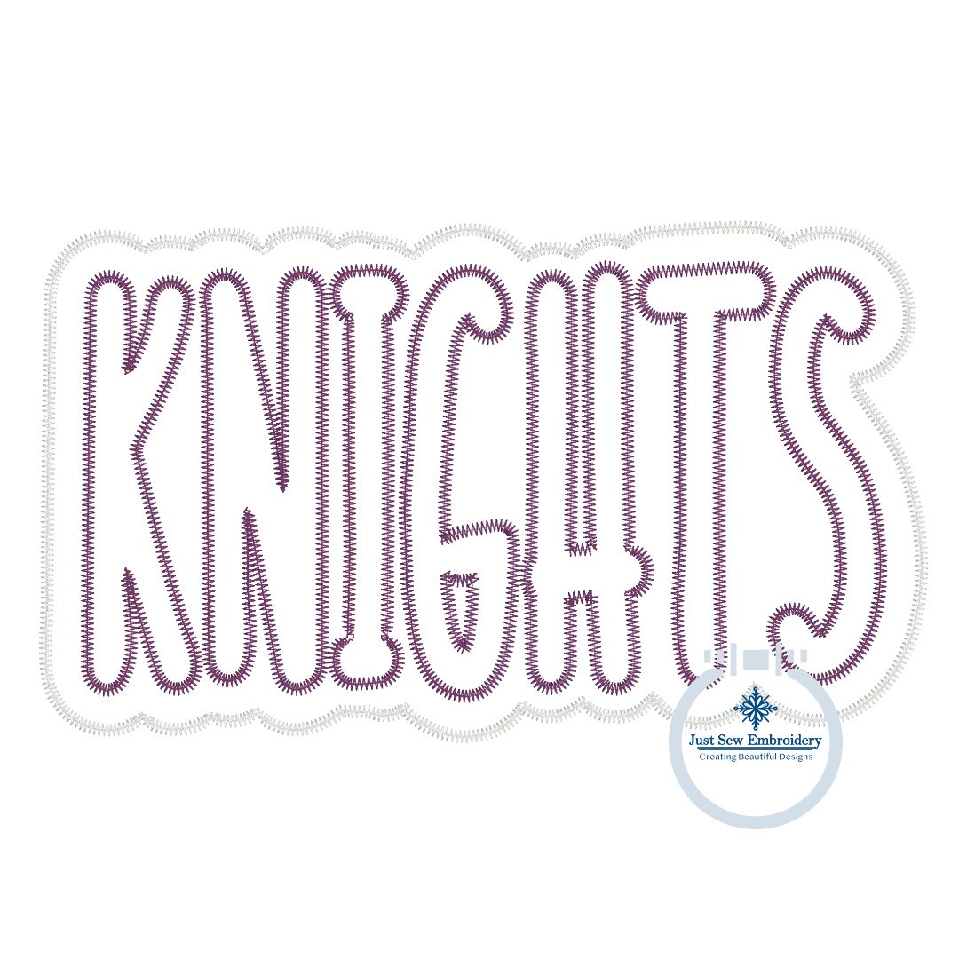 KNIGHTS Applique Embroidery Two Layer Zigzag Stitch Design Machine Embroidery Four Sizes 5x7, 8x8, 6x10, and 8x12 Hoop