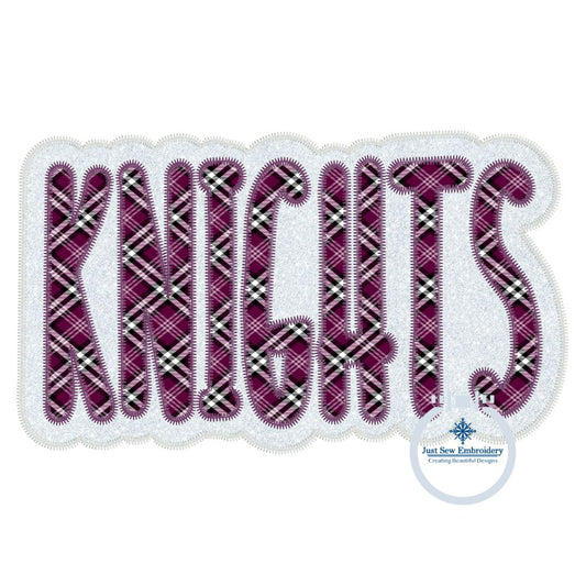 KNIGHTS Applique Embroidery Two Layer Zigzag Stitch Design Machine Embroidery Four Sizes 5x7, 8x8, 6x10, and 8x12 Hoop