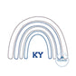 Kentucky KY Boho Rainbow Applique Embroidery Zigzag Cute Two Sizes 6x10 (will also fit 8x9) and 8x12 Hoop