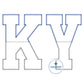 KY Two Fabric Applique ZigZag Stitch Embroidery Design Kentucky, U of K, Nine Sizes: Hat, 4x4, 5x5, 6x6, 5x7, 8x8, 6x10, 7x12, and 8x12 Hoop