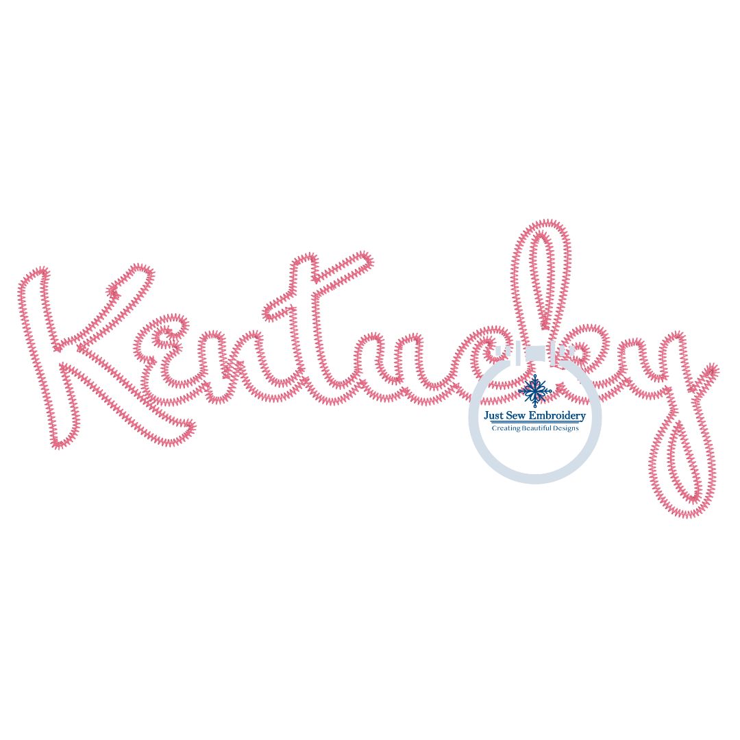 Kentucky Applique Embroidery Script Zigzag Stitch KY UK University of Kentucky 8x12 Hoop