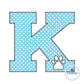 K with Paw Cutout Applique Embroidery Design Kentucky KY UK University of Kentucky 8x12 Hoop