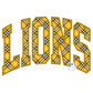 LIONS Arched Applique Embroidery Design Machine Embroidery Six Sizes Satin Stitch 4x4, 5x7, 8x8, 6x10, 7x12, 8x12 Hoop