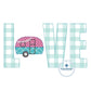 LOVE Camper Camping Raggy Applique Machine Embroidery Design One Size 8x12