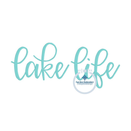 Lake Life Embroidery Design Satin Stitch 8x12 hoop size