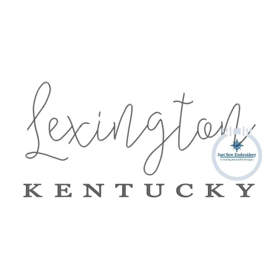 Lexington Kentucky KY Embroidery Design for 8x12 hoop Quick Stitch