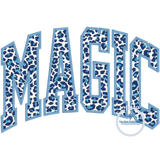 MAGIC Arched Applique Embroidery Design Machine Embroidery Five Sizes Satin Stitch 5x7, 8x8, 6x10, 7x12, 8x12 Hoop