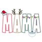 MAMA Christmas Applique Embroidery Design Zigzag Applique Four Sizes 5x7, 6x10, 8x8, and 8x12 Hoop
