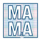 MAMA Applique Embroidery Satin Design Patch with Cutout Letters Four Sizes 5x5, 6x6, 7x7, 8x8 Inches