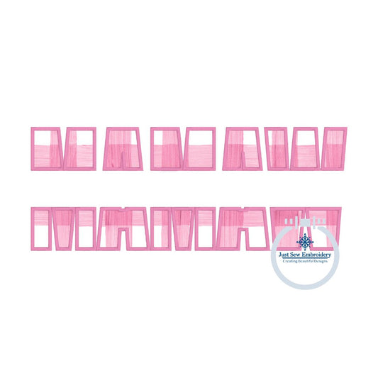 Mamaw Split Applique Embroidery Design Satin Edge Stitch Grandma Mother's Day Gift Two Sizes 6x10 and 8x12 Hoop