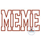Meme Applique Embroidery Design Satin Stitch Edge Four Sizes Grandma Mother's Day Gift 5x7, 8x8, 6x10, 8x12 Hoop