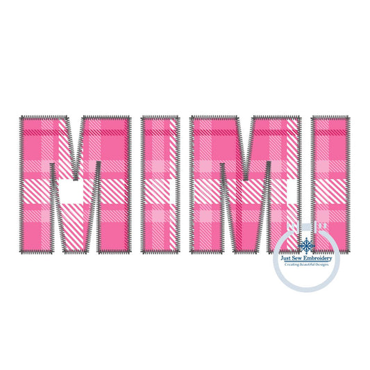 Mimi Applique Embroidery Design Four Sizes Grandma Mother's Day Gift 5x7, 6x10, 8x8, 8x12 Hoop