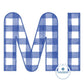 MI Modern Block Zigzag Applique Embroidery Design Five Sizes 5x7, 8x8, 6x10, 7x12, and 8x12 Hoops Michigan