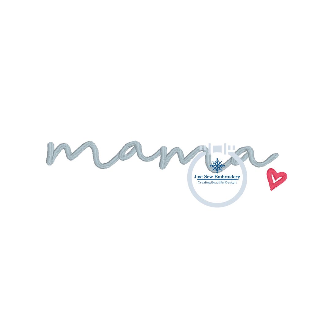 Mama Heart Embroidery Hat Design Script Mother's Day Design Gift Hat Hoop 4x4 Hoop