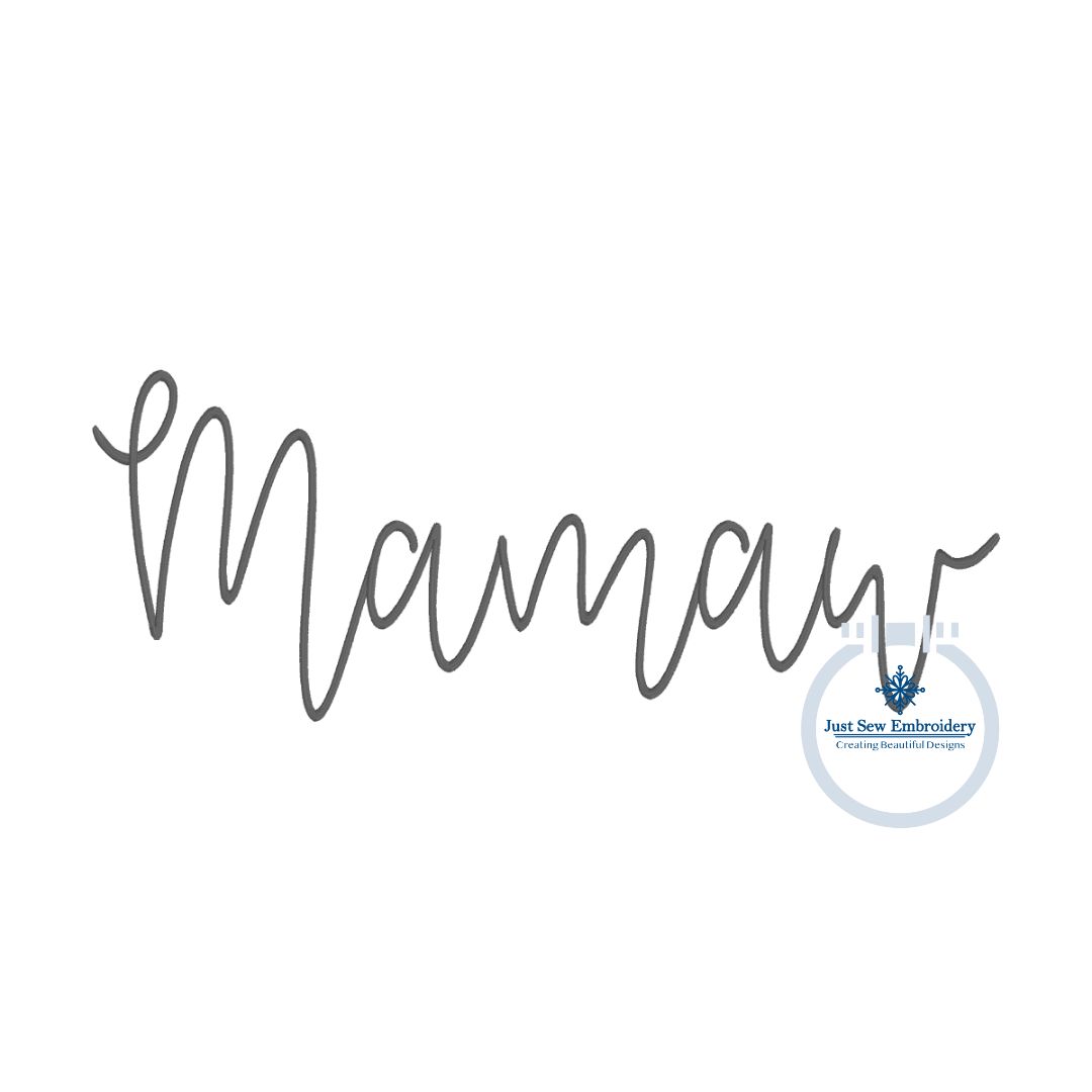 Mamaw In Cursive Mamaw Script Embroidery Design