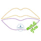 Mardi Gras Lips ZZ Applique Embroidery Design in Two Sizes 6x10 Hoop and 8x12 Hoop