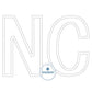 NC Double Line Applique Stitch Raggy Embroidery Design North Carolina