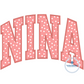 NINA Arched Applique Embroidery Design Satin Stitch Five Sizes 5x7, 6x10, 8x8, 7x12, 8x12 Hoop Grandma Mother's Day Gift